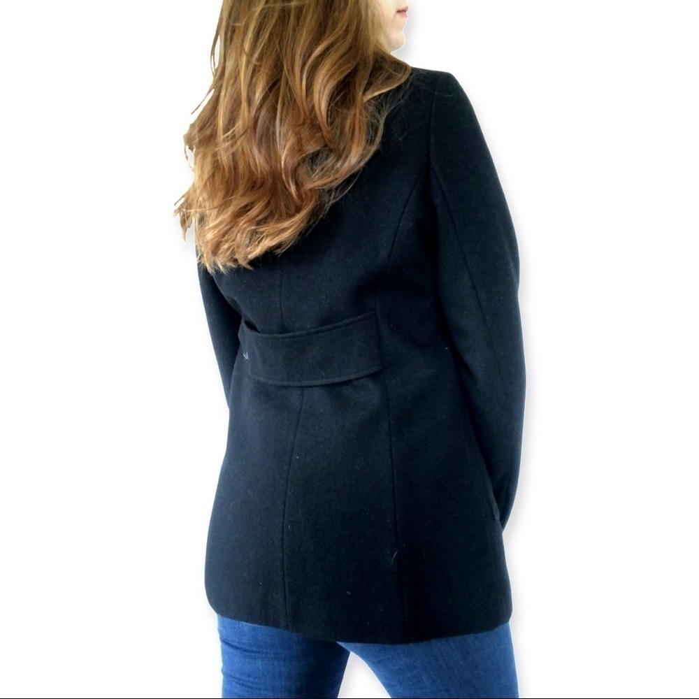 Tommy Hilfiger black wool blend Peacot coat jacket 3/4 - Picture 3 of 11